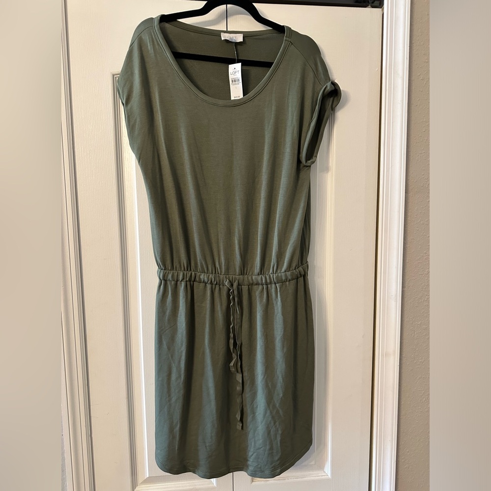 Loft NWT army green dress size L